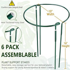 6 Pack Detachable & Assemblable Metal Plant Support Stakes - Image 2