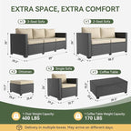 Aoxun 9 Piece Outdoor Patio Furniture Set 8 Seats, Outdoor Sectional - Image 2