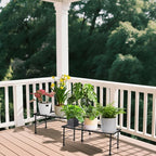 2 Pack Metal Plant Stand Indoor Outdoor, 1 Tier Heavy Duty Flower Pot Stands - Image 8