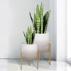 ARNIS Plants Pots with Stand, Unique Mid Century Decorative Metal Flower Pots by ARNIS