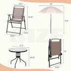 Vongrasig 6 Pieces Folding Patio Dining Set, All Weather Small Metal Outdoor - Image 5