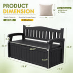 Greesum 80 Gallon Deck Box Storage Bench, Patio Furniture, Waterproof and UV - Image 2