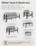 Aluminum Outdoor Patio Furniture Set - Image 7