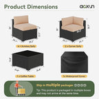 Aoxun 7 Piece Patio Furniture Set, Wicker Rattan Patio Sectional Sofa, Outdoor - Image 2