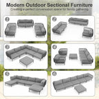 6-Piece Patio Furniture Set, Weather-Resistant Metal Frame Conversation Set - Image 3