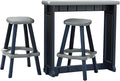 Single Bar Set Includes 2 Barstools Deep Grey Top & Black Base Ideal by LeisureAccents