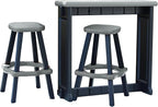 Single Bar Set Includes 2 Barstools Deep Grey Top & Black Base Ideal by LeisureAccents