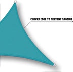 SUNNY GUARD Waterproof Sun Shade Sail 15'x15'x15' Turquoise Blue Triangle UV - Image 4