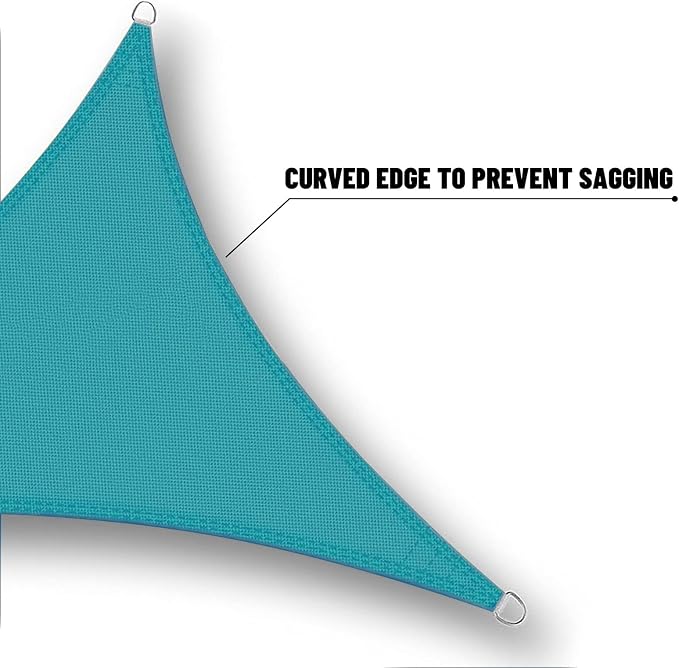 SUNNY GUARD Waterproof Sun Shade Sail 7'x10'x12.2' Turquoise Blue Right - Image 5