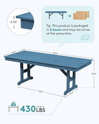 SERWALL Outdoor Dining Table, All Weather HDPE Outdoor Furniture - Image 2