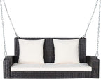 RELAX4LIFE Porch Swing 2-Seat Patio Rattan, Wicker Porch Swings Outdoor W/Two by RELAX4LIFE