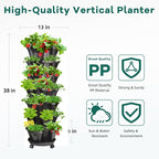 Strawberry Vertical Planters Tower Garden 3 Pack, 7 Tiered Stacking Herb - Image 2