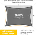 Artpuch Waterproof Sun Shade Sail, UV Resistant Rain Canopy, Curved Edges Shade - Image 5