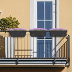 YBING Railing Planter Boxes 6 PCS Black Rectangle Railing Flower Box - Image 8