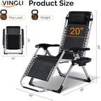 VINGLI Padded Zero Gravity Chair, Lounge Chair - Image 5