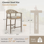 Bar Stools Set of 6, 24.8'' Aluminum Outdoor Bar Stool - Image 2