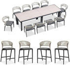 PURPLE LEAF 11 Pieces Outdoor Dining Set Patio Table and Chairs Set Aluminum by PURPLELEAF