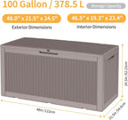 DRATO 100 Gallon Large Deck Box, Outdoor Storage Box - Image 5