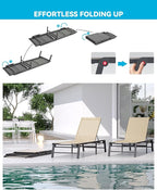 Chaise Lounge Chair Outdoor Aluminum Patio Lounge Chair - Image 3