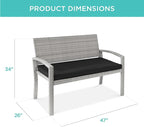 Best Choice Products Outdoor Bench 2-Person Wicker Garden Patio Benches Seating - Image 2