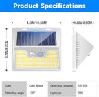 Peasur White Solar Lights Outdoor Waterproof, 3 Modes Security Wall Lights - Image 6