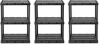 Gracious Living 3 Pack Light Duty Storage Shelves, Knect-A-Shelf 3-Shelf by GraciousLiving
