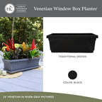 The HC Companies 17.5 Inch Venetian Rectangular Window Planter Box - Image 2
