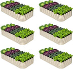 6-Pack Galvanized Raised Garden Bed 8x4x1.5 | 10x2x1.5 ft, Modular Raised by Annoell