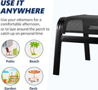 Patio Outdoor Ottoman Assembled Aluminum Footstools Small Seat Side Table - Image 4