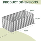 8x4x3 ft Tall Galvanized Raised Garden Bed - Image 4