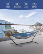 Double Hammock with Heavy-Duty Steel Stand, Easy Assembly, 600lbs Weight - Image 6