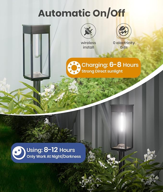 SUPER BRIGHT Solar Pathway Lights Outdoor, 8 Pack Solar Lights Outdoor - Image 7