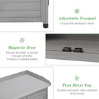 Outdoor Potting Bench with Storage Cabinet and Metal Top, Wood Workstation - Image 6