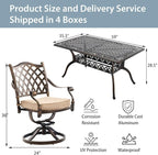 7-Piece Cast Aluminum Patio Furniture, Patio Dining Set - Image 6