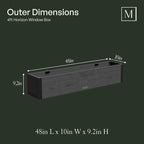 Mayne Horizon 4FT Window Box Planter – Modern Rectangular Faux Wood Grain Design - Image 4