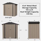 Greesum 6×4FT Outdoor Storage Shed, Metal Patio Storaged Sheds - Image 3