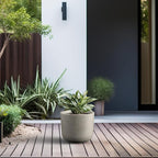 Kante Round Concrete Planter, 13.2 Inch Dia Classic Style Large Plant Pot - Image 6