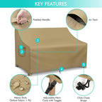 WLEAFJ Patio Sofa Cover Waterproof, 2-Seater Patio Loveseat Cover, Heavy Duty - Image 3