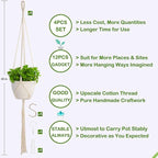 Macrame Plant Hangers Indoor Macrame, 4 Pack Hanging Planter Holder - Image 2
