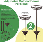 Tellingyou 2 Pack Adjustable Outdoor Flower Pot Stand, Metal Outdoor Plant - Image 3