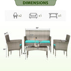 PayLessHere Outdoor Furniture Set 4 Pcs Modular Patio Furniture Set Water - Image 7