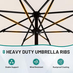 AreShark 9 FT Patio Umbrella for Outdoor, Outdoor Table Umbrella - Image 3