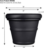 Tusco Products RR30BK Classic Rolled Rim Garden Planter - Image 2