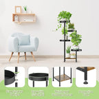 Plant Stand Indoor Outdoor, 5 Tier Metal Flower Pot Shelf Holder Clearance - Image 3