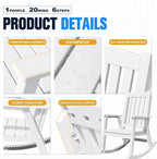 Devoko PP Material Rocking Chair Outdoor Indoor All Weather High Back Patio - Image 4