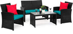 Best Choice Products 4-Piece Outdoor Wicker Patio Conversation Furniture Set by BestChoiceProducts