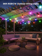 Govee Smart Outdoor String Lights 2, 96ft RGBIC Outdoor Lights - Image 3