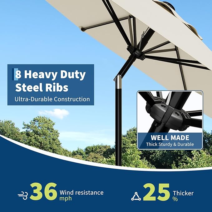 Garvee 9FT Patio Umbrella - Image 6