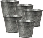 Briful 5PCS Galvanized Buckets 7.1In Rustic Farmhouse Metal Bucket Galvanized by Briful