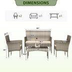PayLessHere Outdoor Furniture Set 4 Pcs Modular Patio Furniture Set Water - Image 7